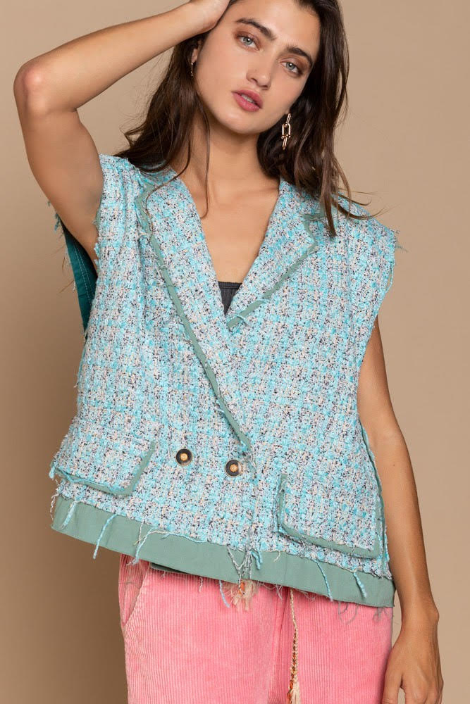 Mint to Be All-Season Frayed Vest