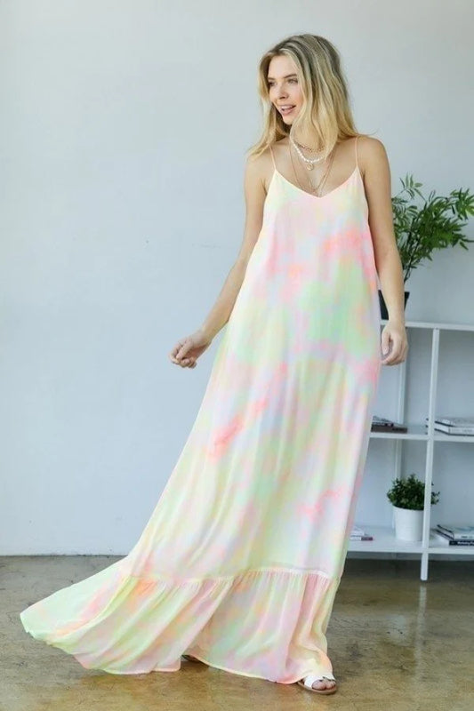 To (Tie) Dye For! Neon Maxi Dress